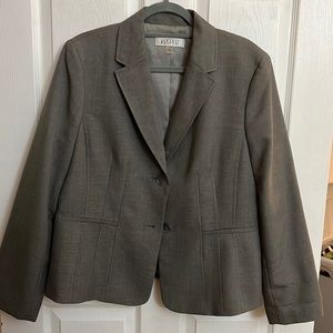 Grey Solid Blazer Kasper
